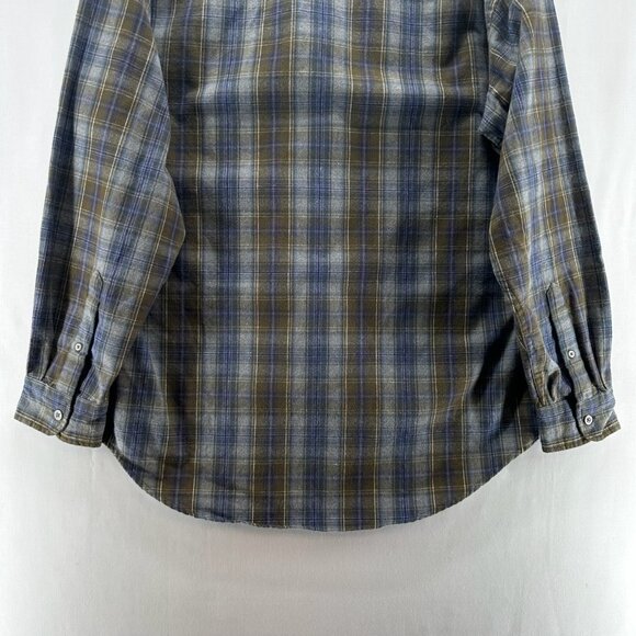 Polo Jeans Co. Ralph Lauren Shirt Men M Button Up Long Sleeve Flannel Plaid Blue - Picture 6 of 11